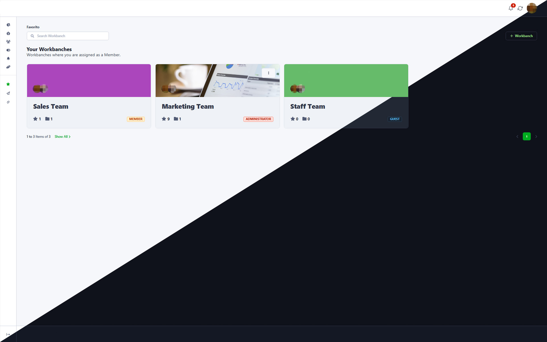 Lesezeichen-Manager-App – Arbeitsbereich mit Farben und Banner anpassen